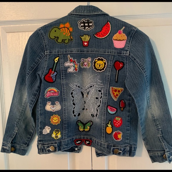 Small Miss Teen custom patches Jean jacket - Picture 1 of 3